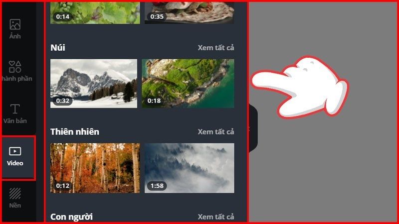 Bạn có thể chọn video có sẵn từ Canva (Ảnh: internet)