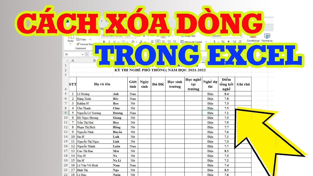 Cách xóa hàng trong Excel dễ hiểu, áp dụng nhanh chóng