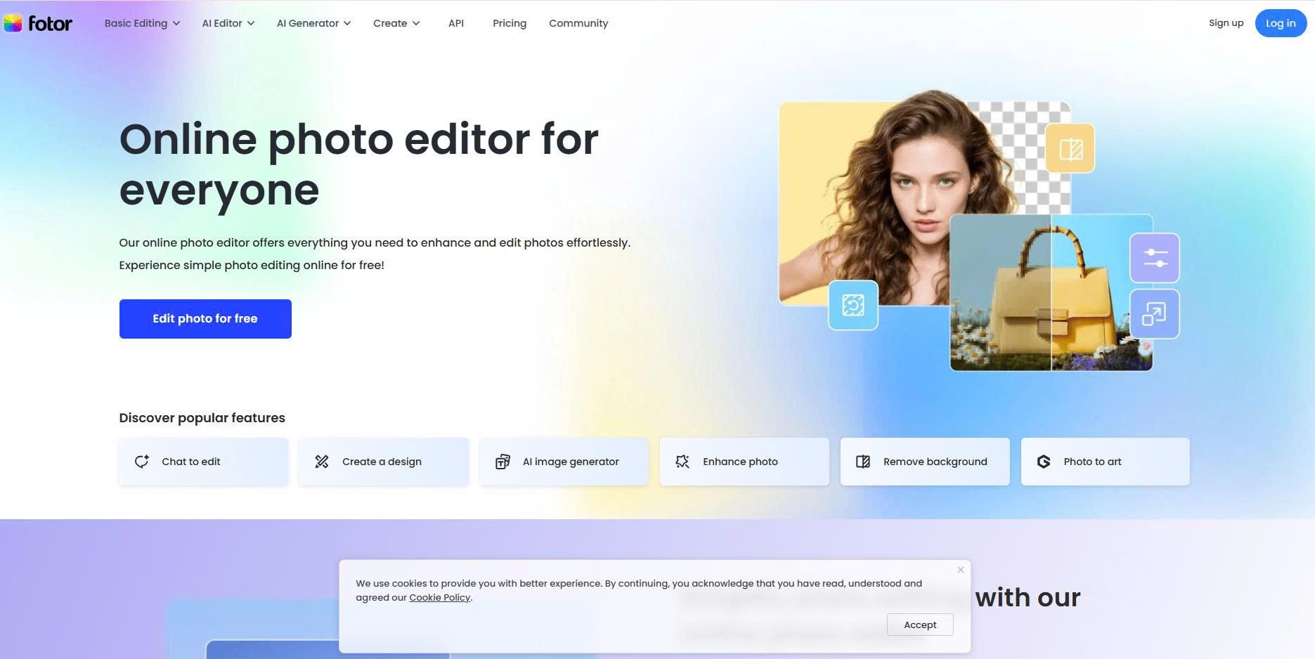 Fotor AI hỗ trợ thiết kế banner kết hợp với chỉnh sửa hình ảnh trong cùng một nền tảng (Ảnh: internet)