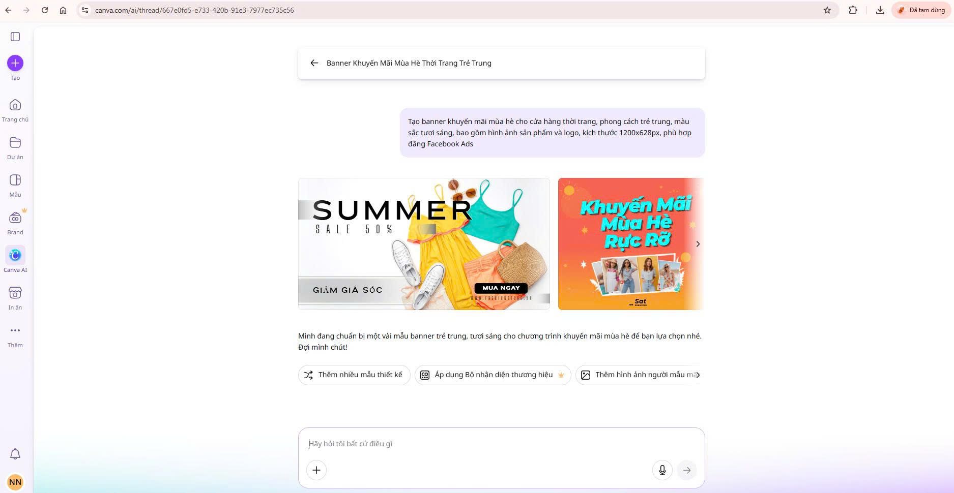Gợi ý Prompt thiết kế banner bằng AI trên Canva