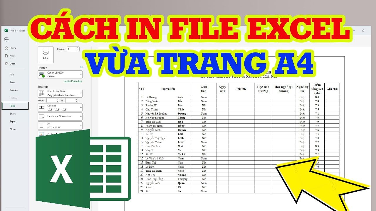 Cách in file Excel chuyên nghiệp, vừa trang A4, không bị lệch