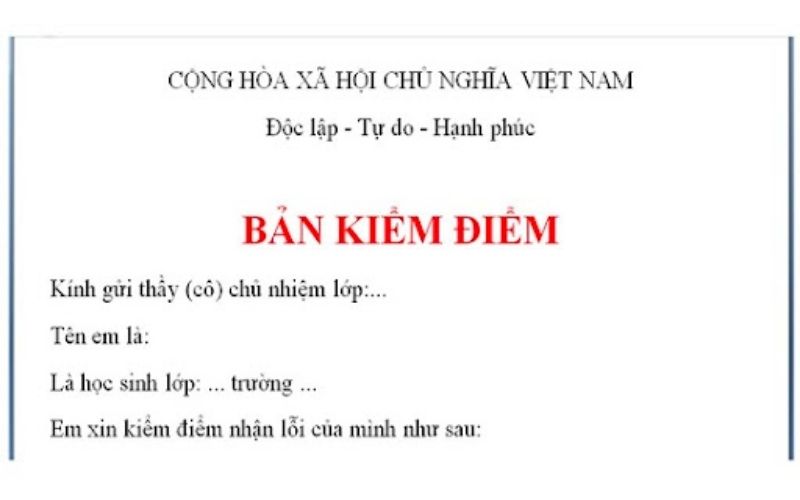 Cách Viết Bản Kiểm Điểm Chuẩn Nhất & Mẫu Tải Về Miễn Phí