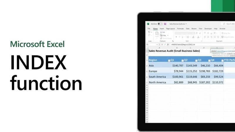 Hàm INDEX trong Excel: Công thức, cách dùng và ví dụ thực tế
